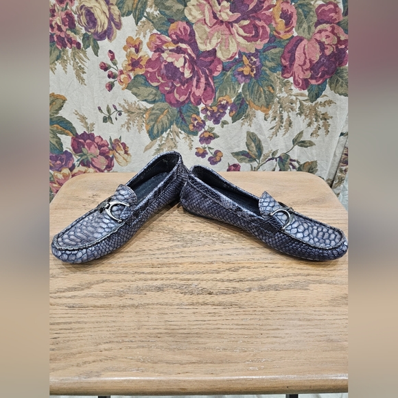 Men's Donald J. Pliner Gray/ Moccasins Leather Loafers Italy Size 5 - Picture 4 of 8